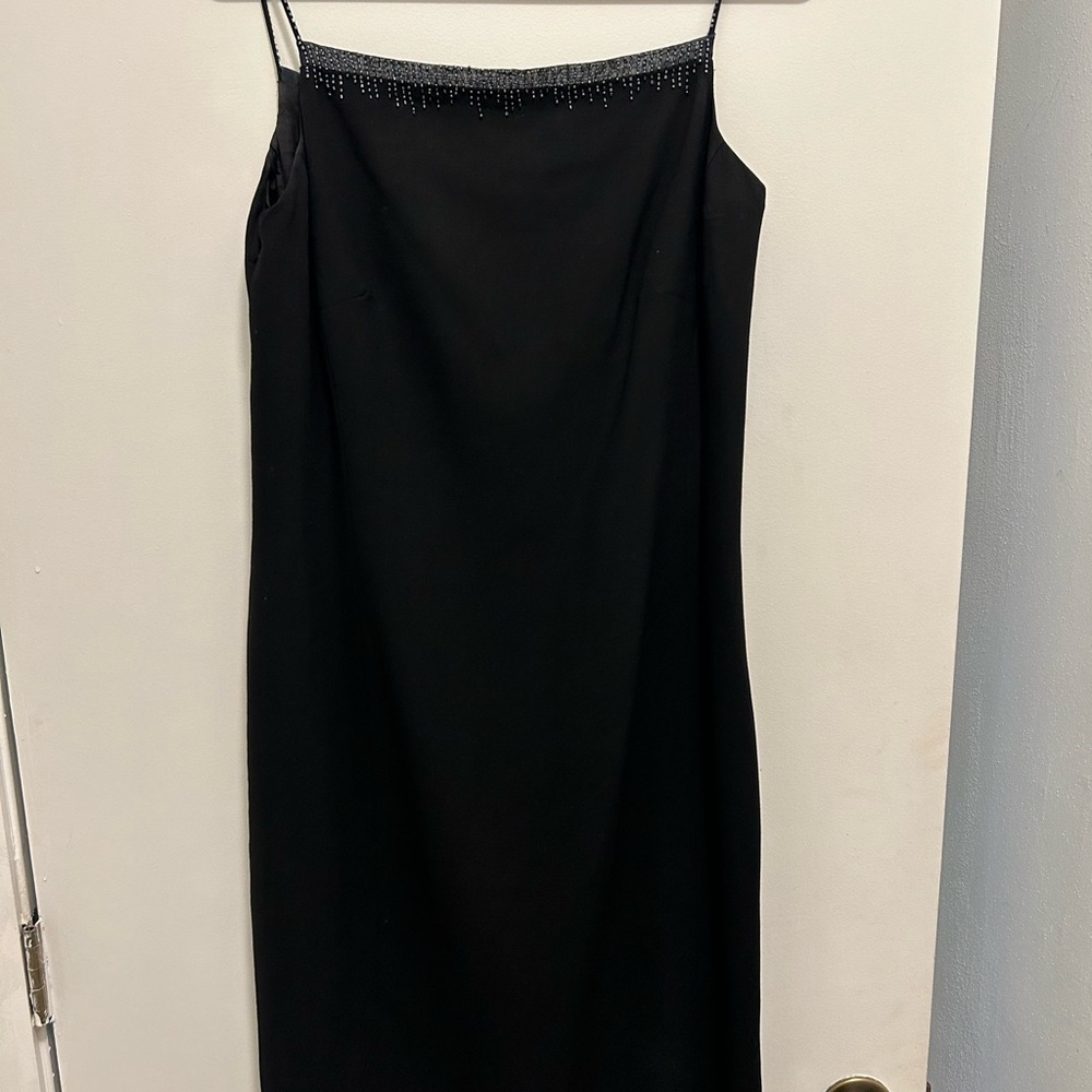 ANN TAYLOR Little Black Dress w/ Sequined detail front & back, knee length